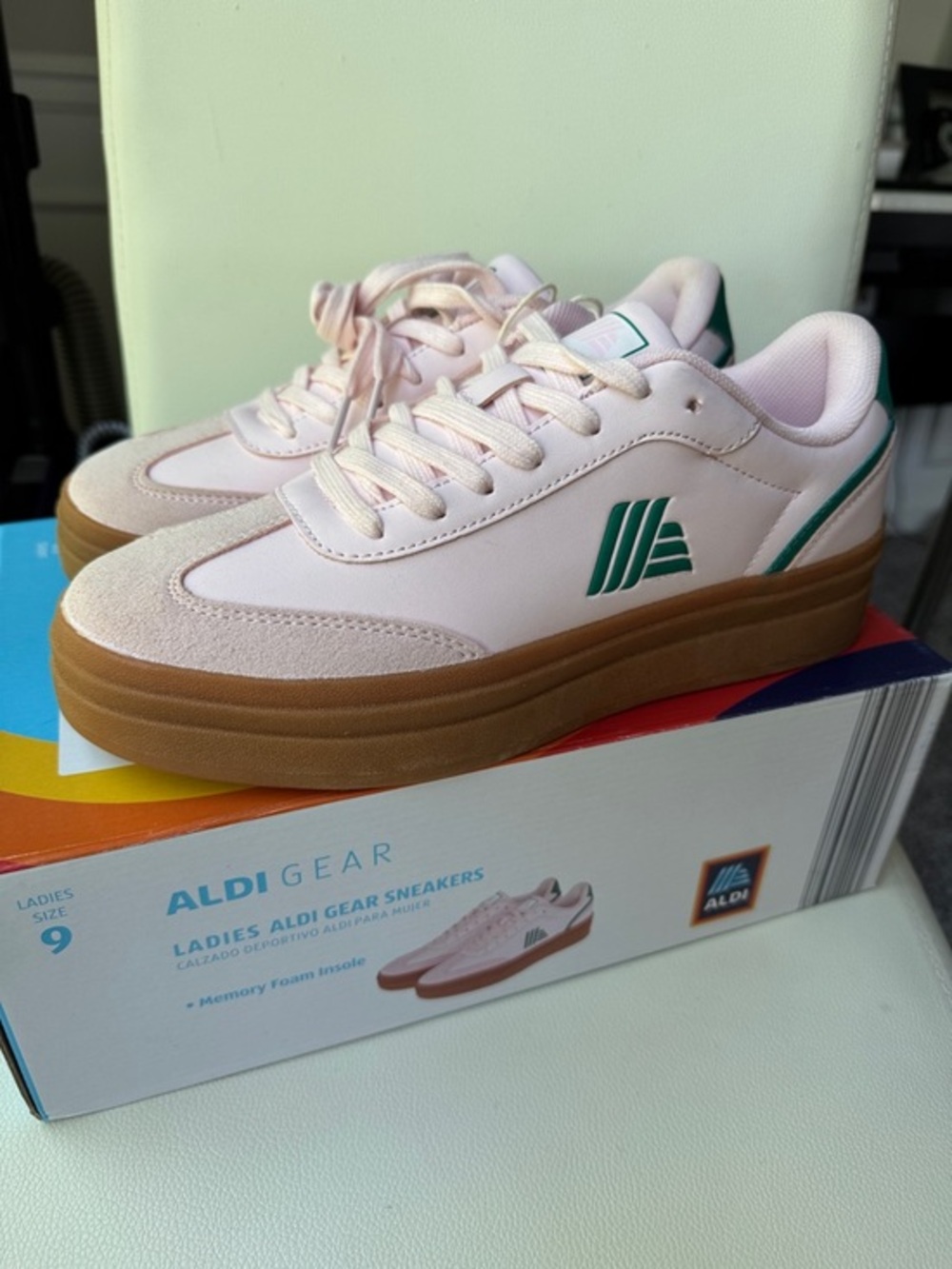 NWT ALDI Gear 50th Anniversary Women's Pink Sneakers with Gum Sole